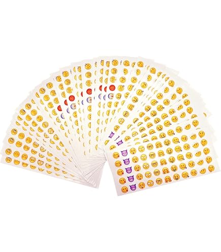 16 Fogli Adesivi Emoji, Adesivo Sorriso Piccolo Giallo Con Emoticon Che Ride, Decorazioni Per Album Di Ritagli E Come Ricompensa Per I Bambini - 2