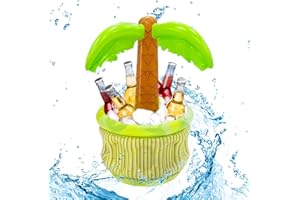 Suevut Aufblasbare Palme Getränkekühler 40 cm – Getränkekühler Aufblasbar mit Palme Aufblasbar, Pool Getränkehalter Schwimmende Bar für Sommerparty, Strand, Garten und Pool