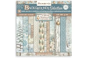 Stamperia - Scrapbook Paper Pad (White Christmas Background Selection) (20.3 x 20.3cm)