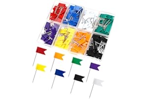 GOWKEEY Fahnennadeln Bunt 160 Stück Fahnennadeln Bunt Reißzwecken für Pinnwand, Pins Für Pinnwand,Bulletin und Landkarten für Heim,Büro und Schule Landkarte Fotos für Heim,Büro und Schule Landkarte Fotos