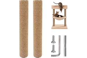 MEYAGOT Lot de 2 griffoirs de rechange pour chats, 40 cm, poteaux et mât griffoir, vis M8 pour chatons