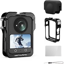 UTEBIT Custodia Protettiva In Lega Di Alluminio Per DJI Osmo 360 – Con Protezione Lenti In Silicone, Pellicola Per Schermo, Slitta Fredda E Aggancio Rapido