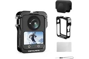 DFCINE Custodia in metallo per DJI Osmo 360 Accessori, gabbia protettiva in lega di alluminio con sgancio rapido, protezione per schermo in silicone