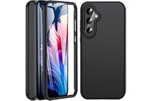 OWKEY Hülle für Samsung Galaxy A55 5G, Handyhülle Samsung A55 5G, 360 Grad Rundumschutz Stoßfest Silikon Roubst Bumper Case Outdoor Cover Mit Integriertem Displayschutz Schutzhülle für Samsung A55,Schwarz
