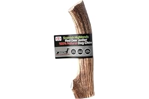 FLOPPY EAR Scottish Deer Antler Dog Chews - Naturally Shed, Long Lasting, 100% Natural… (Deer Antler Chew Large 160-200g)