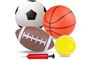Ynanimery Ball Toys for Kids, Soft Sports Balls for Toddlers with Pump - Playground Ball Inflatable Ball Toys for Kids