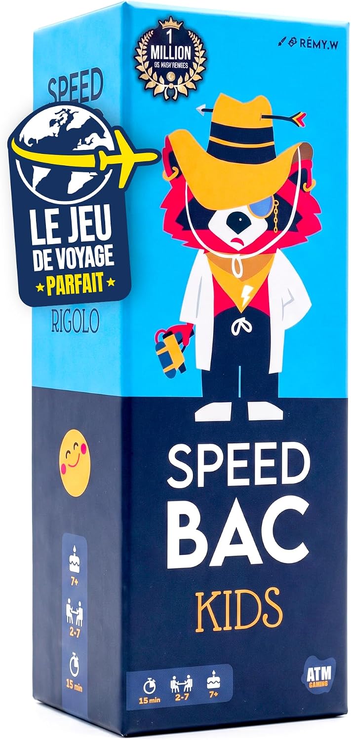 ATM Gaming Speedbac Kids - Jeu de société Enfants - Parfait pour Mettre l'ambiance en Famille - 2 à 7 Joueurs - Grand Prix du Jouet 2024 - A Partir de 7 Ans