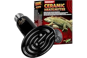 VANSUKY Emisor de Calor Cerámico 100W sin Luz para Reptiles – Lámpara Infrarroja de Calefacción Resistente al Agua para Terrarios, Vivarios, Perros, Gatos y Anfibios