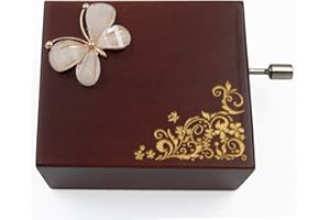 WINGOSTORE Mini Handcrank Music Box Tune of Happy Birthday(Butterfly)