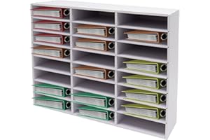 KAUITOPU 24 scomparti per documenti, scrivania con divisorio rimovibile, spessore 10 mm, per casa, ufficio, aula, 73,7 x 30,2 x 59,6 cm (bianco)
