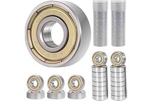 RAIRSKY 40 Pièces 608ZZ Roulements à Billes Miniatures à Rainure,8x22x7 mm Durable Roulement a Bille,Acier au Carbone Métal Bearings pour Planches à Roulettes,Imprimante 3D,Scooters,Patins à Roues Alignées