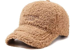 DURINM Chaud Hiver Fuzzy Baseball Caps Hommes pour Femme pour l'extérieur et l'hiver Style Hip hop Unisexe Casquette de Chaude en Fausse Laine d'agneau pour Homme et Femme