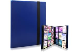 FOESIHEP Album kolekcjonerski na karty, 360 kieszonek ze skóry PU, album na karty kolekcjonerskie, 20 stron po 18 kieszeni, album na karty, prezent dla dzieci, wodoszczelny, segregator na karty do gry