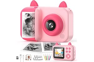 SINGPHERE Kinderkamera Sofortbildkamera, 2,4 Zoll Kinder Kamera mit 32G Karte and 5 Roll Druckpapier 48MP Sofortbildkamera Kinder mit 1080P Digitalkamera Geschenke für 3 4 5 6 8 7 9 10 11 12Jahre Jungen mädchen