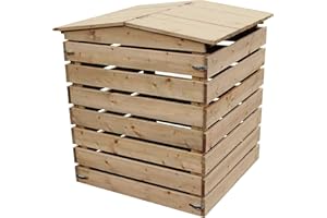 LEMODO NATIV Garten Komposter aus Holz - Holzkomposter für schnelles Kompostieren - 450L Fassungsvermögen - 76x75x91cm