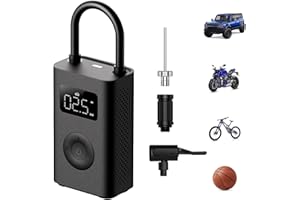 HDEYE Mijia Elektrische Luftpumpe 2, Tragbarer Fahrradpumpe mit 2000 mAh Akku, 150 PSI, 10,3 bar, für Auto, Fahrrad, Motorrad, Ball, E-Scooter