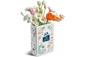 HOMKULA Pride and Prejudice Book Vase for Flowers, Ceramic Book Shaped Vase for Bookcase or Bookshelf Display - Ideal for Book Lovers (Large)