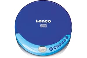 Lenco CD-011 - Lettore CD portatile con funzione di ricarica della batteria -Diskman - CD Walkman - Con auricolari e cavo di ricarica micro-USB - Schermo LCD - Blu