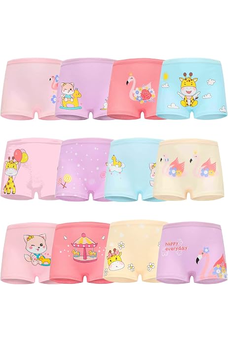 Lot De 10 Slips Filles En Coton - Avec Strass Et Paillettes, Tailles 2-13 Ans, 95% Coton