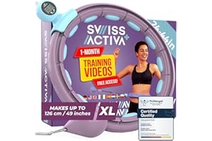 Swiss Activa+ Infinity Hoop with Weight Ball – 60-112 cm Smart Hula Hoop that Never Falls – Infinity Hoop – Fitness Hula Hoop – Fitness Hoop Hula Hoop with Ball –Smart Hoola Hoop