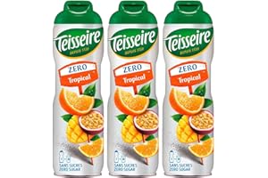 ‎TEISSEIRE Teisseire Sirup Tropical zero Zucker 600ml - Cocktails, Milchshakes (3er Pack)