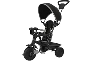TP Toys Zoomee 4 in 1 Deluxe Trike, Grey Storm, Adjustable and Evolving Ride for Ages 10-36 Months, Parental Control, Safety Features, UV Sun Canopy, Padded Seat, 50kg Max Weight