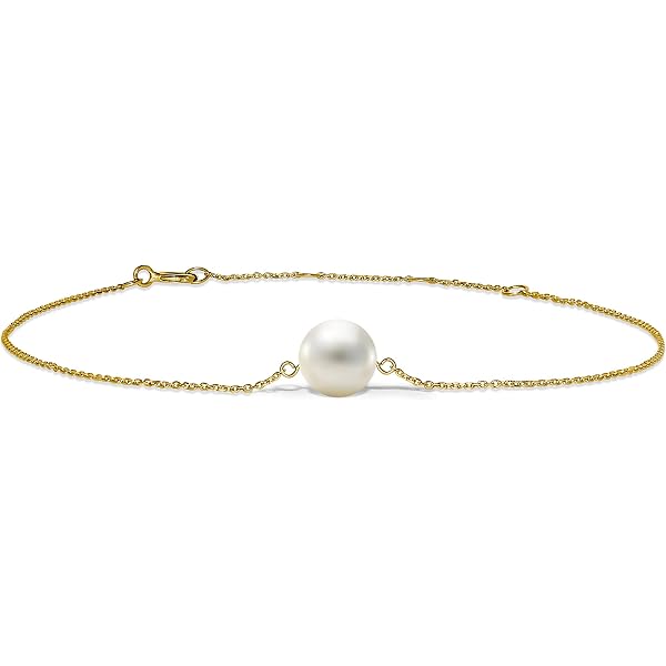 Bracciale MIORE In Oro Giallo 585 Con Perla D'Acqua Dolce Bianca 7,5 Mm – Lunghezza 215 Mm, Regalo Con Certificato - 5