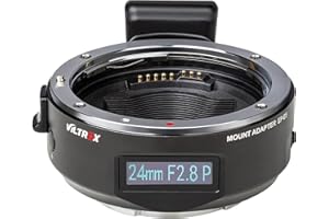 VILTROX EF-E5 - Adaptador inteligente de montura de lente de marco completo CDAF/PDAF con pantalla OLED, apertura de ajuste manual para lente Canon EF/EF-S a cámara Sony E Mount