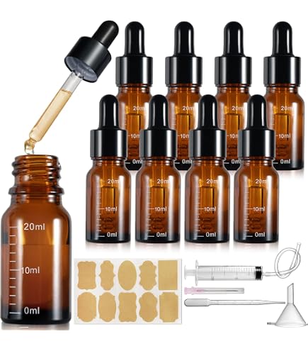 Yamitora 6 Stück Pipettenflasche 30ml Glasflasche mit Pipette und Etikett
