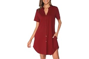 Vlazom Damska krótka koszula nocna zapinana na guziki z przodu koszulka nocna damska letnia koszulka z krótkim rękawem seksowna koszulka damska