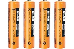 JAPUSOON HHR-70AAAB NI-MH Batteria per Panasonic 1.2V 700mAh AAA Batteria ricaricabile per telefoni cordless (4 Pack)