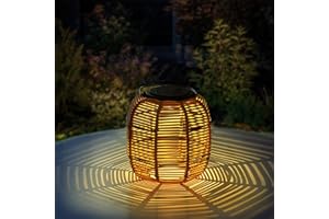 EXSIVEMY Lanterna Solare Esterno, Sospesa/in Piedi Lanterna Solare Rattan, Lanterne Solari, Lampada Solare per Giardino, Patio, Balcone, Cortile