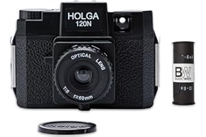 ANTONKUNZE Anton & HOLGA 120N en un Set con película B+W - Cámara de Culto con Lente de Cristal óptico Rollfim