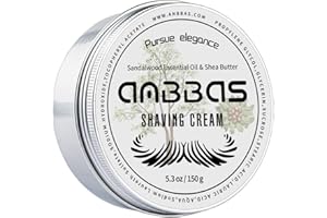 Anbbas 150g Rasiercreme im Tiegel mit Sandelholz Shea Butter für Männer Damen