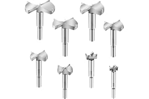 8tlg Forstnerbohrer Satz, Estmoon Bohrerset mit Holzbohrer Astlochbohrer Zentrierspitze Dübelbohrer Astbohrer für Rundschaftmeißel (20-60mm)