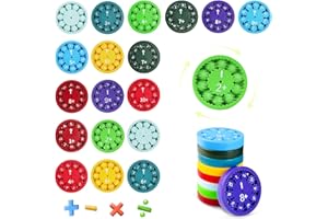 HWJPDMBD 18 Stück Mathe Fidget Spinner, Math fakten Fidget Spinner, Math Fidget Spinner, Zahlen Fidget Spinner Spielzeug, rechenwirbel, Lustige Mathe Lern Fidget Toys Für Kinder, Mathe-Unterrichtsspiele