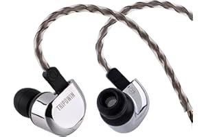 Linsoul Tripowin Ruta10 In Ear Monitor,IEM con Controlador Dinámico LCP de 10mm,Auriculares con Cable HiFi,con Carcasa de Aleación CNC y Cable Plateado Desmontable para Músico Audiófilo (Plateado)