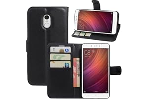 HualuBro Etui na telefon Xiaomi Redmi Note 4, wysokiej jakości skóra PU, etui na telefon komórkowy, etui ochronne z przegródką na karty do Xiaomi Redmi Note 4 (czarne)
