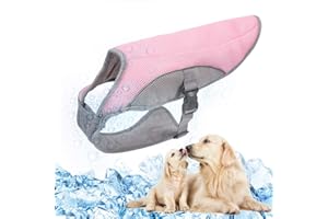 TVMALL Dog Cooling Vest Breathable Mesh Dog Jacket Summer Cool and Comfortable Dog Coat Adjustable With Reflective Strip Pet Clothes Suitable for Large Medium and Small Dogs (Pink,2XL)