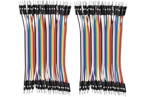Heevhas 80PCS 40 Pin Jumper Wire Cable Breadboard Ribbon Cables 10cm Male-Male Jumper Cable 24AWG Wire Jumpers for Arduino Breadboard DIY Project