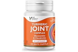 Vit Direct - Turmeric Joint Capsules - 60 Capsules - Joint Care Supplements - with Glucosamine & Chondroitin - Improve Overall Joint Health - Pain Relief - Cartilage Protection