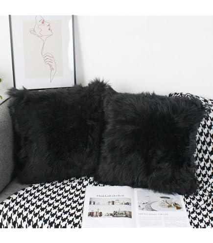 Leib Ersperger Cuscino Auto In Vera Pelliccia Di Agnello - Universale 30x70 Cm - Antimacchia, Colore Ardesia