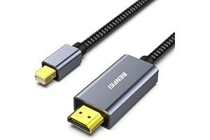 BENFEI Mini DisplayPort to HDMI 10 Feet Cable [4K@30Hz, Aluminum Shell, Nylon Braided] Compatible with MacBook Air/Pro, Microsoft Surface Pro/Dock, Monitor, Projector and More