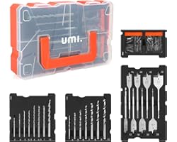 Amazon Brand – Umi Drill Bit Set 55-Piece, Drill Bits and Driver Set for Wood, Metal, Cement Drilling and Screw Driving, with