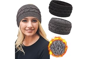 DRESHOW Fascia per Capelli Lavorata a Maglia Calda da Donna Scalda Orecchie All'uncinetto Fasce per Capelli in Pile Spesso