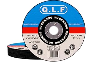 NUTKIT Disco de Corte 76mm Metal para Amoladora Angular, Disco Corte 12 Piezas, 1.2mm Disco Flexible Extrafino, para Metal, Acero Inoxidable, Acero, Hierro, Tubo de Acero