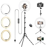 Ring Light with Tripod Stand & Phone Holder Tall, 12.6 inch Selfie Ring Lights for Makeup, Live Streaming, Tiktok, YouTube Vi