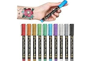 ToVii 10 colours Temporary Tattoo Markers for Skin,Tattoo Pen Kit, Body Markers for Kids and Adults Art Marker Pens for Kids and Adults Party Festival Dress Up