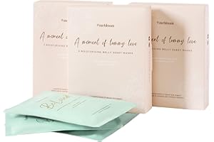 MEBLOOM Feuchtigkeitsspendende Bauchmaske - Tuchmaske für den Babybauch – schützt vor Dehnungsstreifen – Geschenk für werdende Mütter, 3 Stück