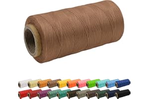 Uiopa 1mm x 260m Wachsfaden, 150D Flache Sattlergarn Ledergarn Gewachst, Leder Nähen Faden Gewachste Schnur für Lederhandwerk, Buchbinderei, Schuhreparatur, Schmuck